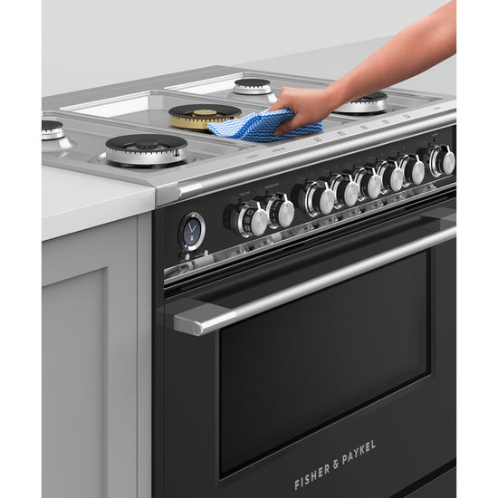 Fisher & Paykel 36 Inch Classic Dual Fuel Range, Black - OR36SCG6B1