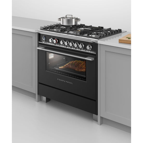 Fisher & Paykel 36 Inch Classic Dual Fuel Range, Black - OR36SCG6B1