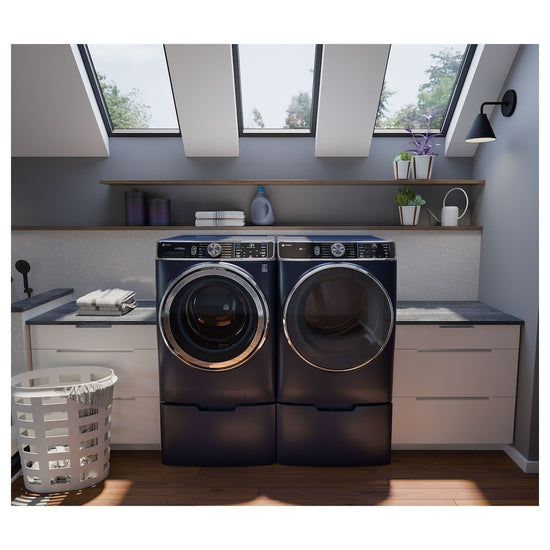 GE Profile 28 Inch Front Load Washer, 6.1 cu. ft., Sapphire Blue - PFW870SPVRS