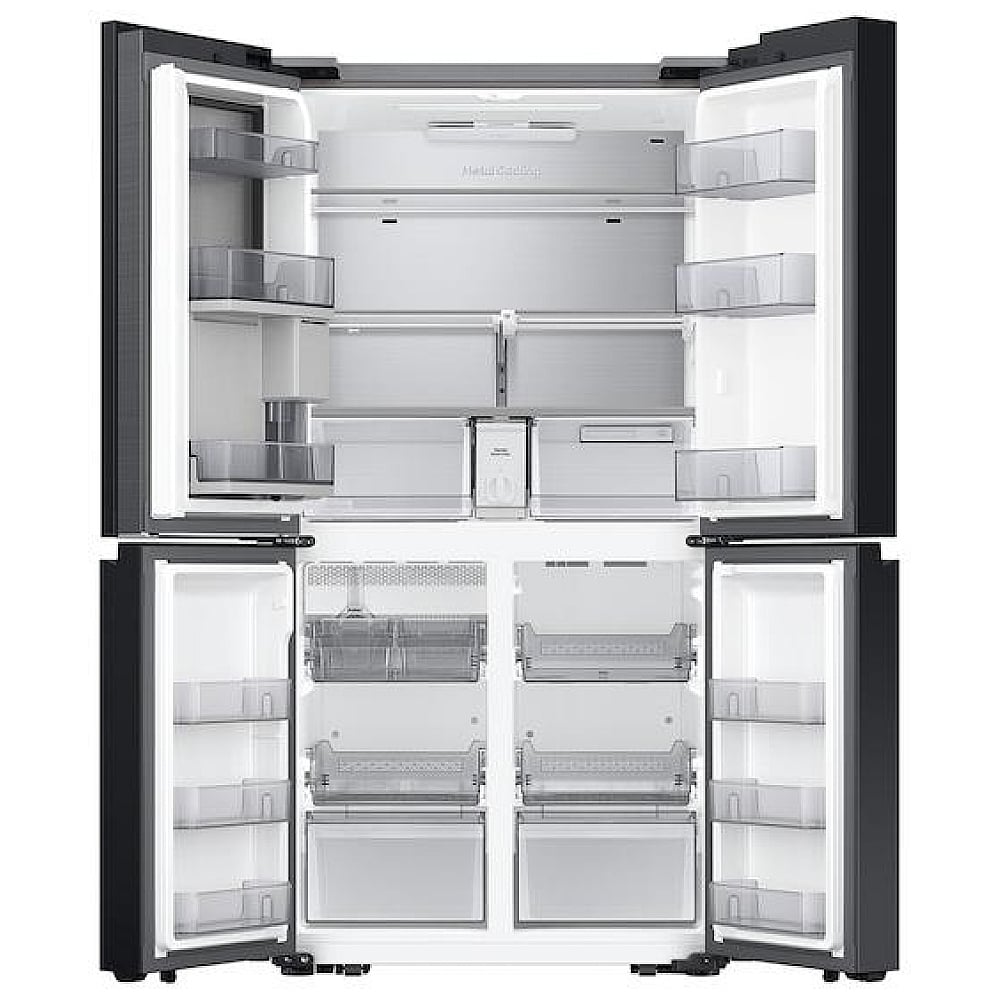 Samsung Bespoke French Door Refrigerator, 36 inch Width, White Glass - RF23DB960012AA