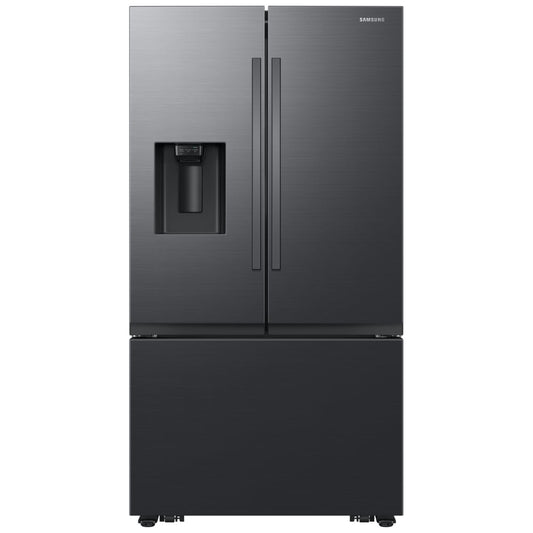 SAMSUNG 36 IN. 30.5 CU. FT. MATTE BLACK STEEL 3 DOOR FRENCH DOOR REFRIGERATOR WITH DUAL AUTO ICE MAK - RF32CG5400MTAA