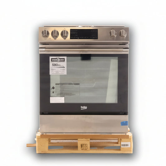 Beko 30 Inch Slide-In Electric Range, Stainless Steel - SLER30524SS