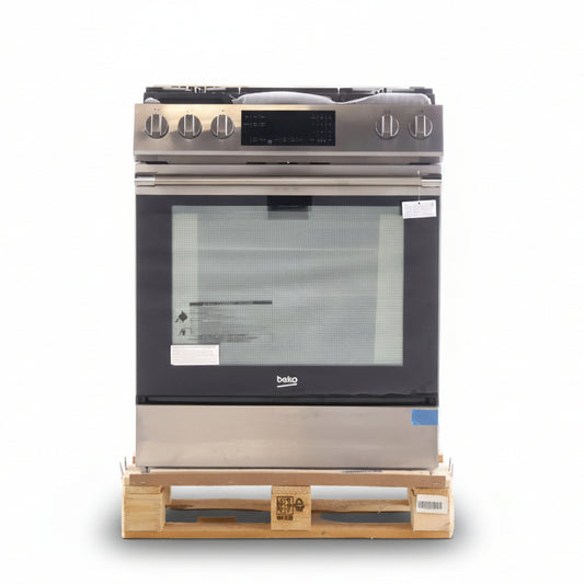Beko 30 Inch Slide-In Gas Range with 5 Gas Burners, Stainless Steel - SLGR30523SS