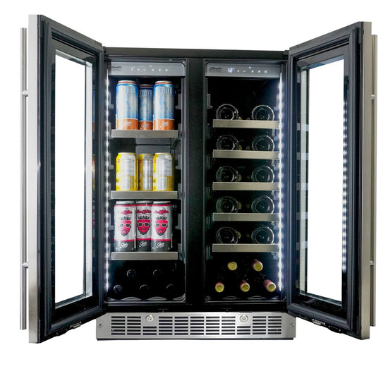 Silhouette 24 Inch Under Counter Dual-Zone Beverage/Wine Center - SPRBC047D1SS-RF