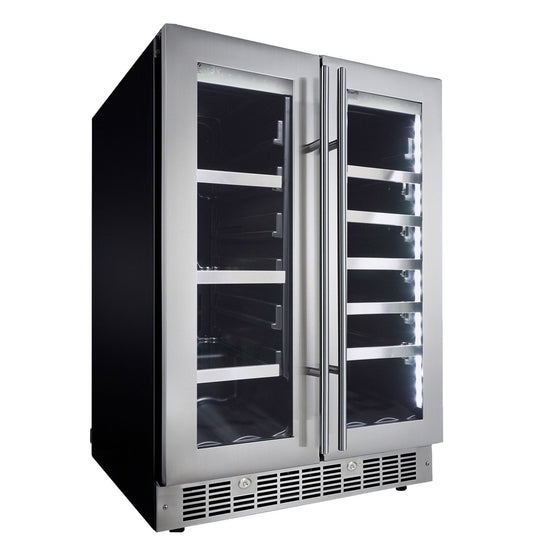 Silhouette 24 Inch Under Counter Dual-Zone Beverage/Wine Center - SPRBC047D1SS-RF