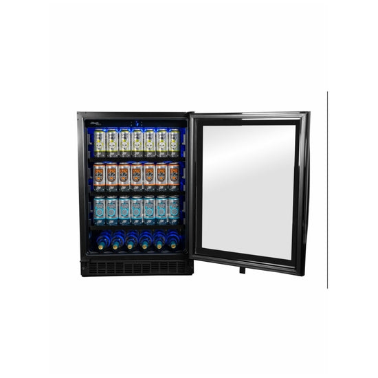 Silhouette 24 Inch Single Zone Beverage Center with 5.6 Cu. Ft. Capacity, Black Stainless Steel - SSBC056D3B-RF