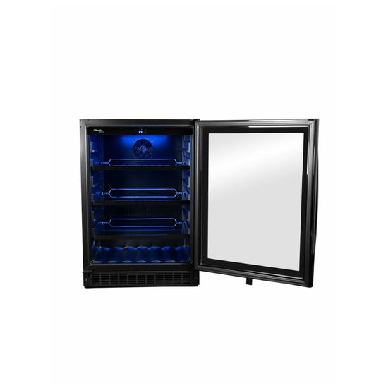 Silhouette 24 Inch Single Zone Beverage Center with 5.6 Cu. Ft. Capacity, Black Stainless Steel - SSBC056D3B-RF
