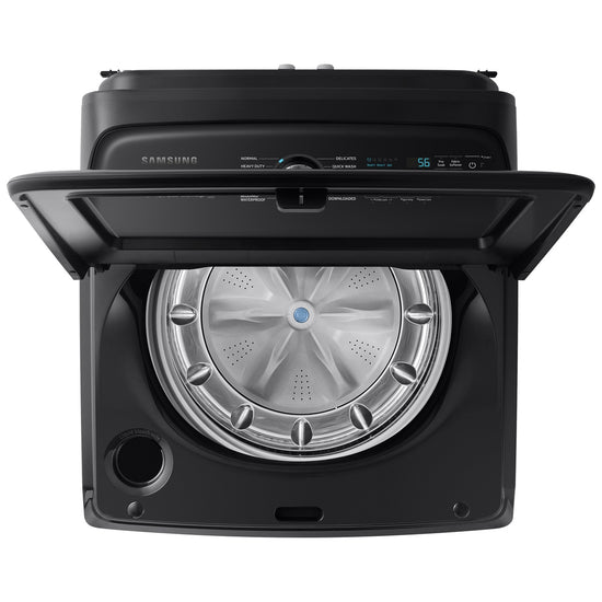 Samsung 27.5 Inch Top Load Washer with 6.0 cu. ft. Capacity, Black Stainless Steel - WA52DG5500AVUS