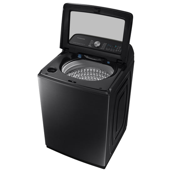 Samsung 27.5 Inch Top Load Washer with 6.0 cu. ft. Capacity, Black Stainless Steel - WA52DG5500AVUS