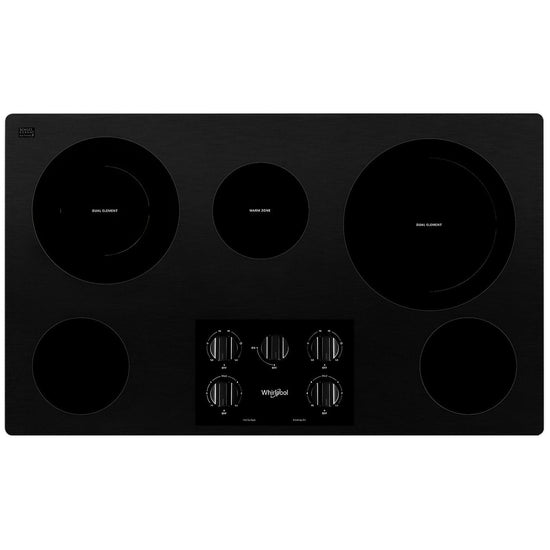 Whirlpool 36 Inch Electric Ceramic Glass Cooktop, Black - WCE77US6HB