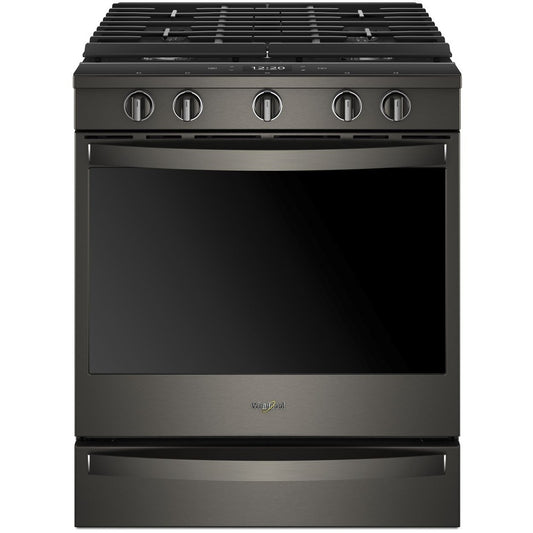 Whirlpool 30 Inch Slide-In Gas Smart Range, 5.8 cu. ft., Black Stainless - WEG750H0HV