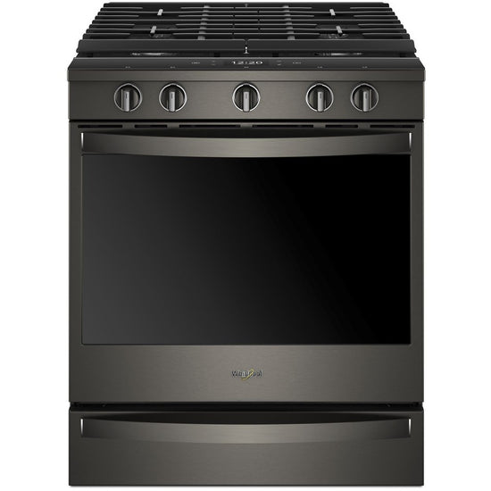 Whirlpool 30 Inch Slide-In Gas Smart Range, 5.8 cu. ft., Black Stainless - WEG750H0HV