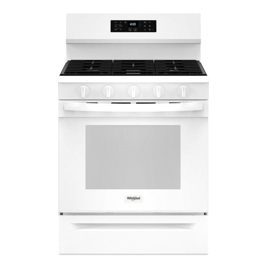 Whirlpool 30 Inch Smart Gas Range with Air Cooking, White - WFGS5030RW