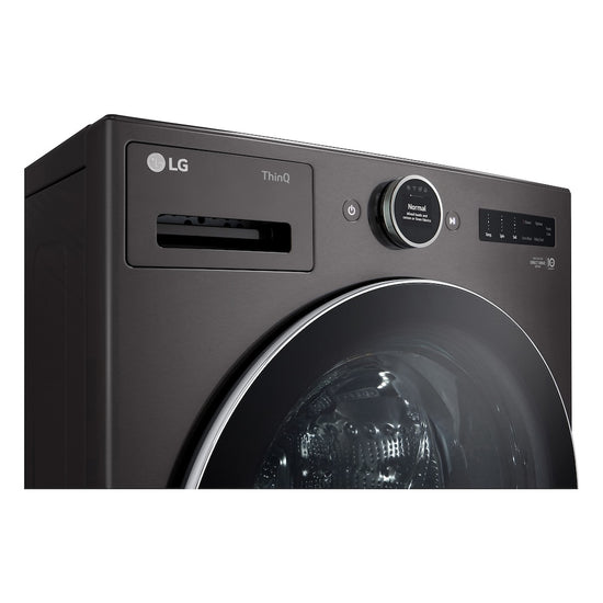 LG 5.8 cu. ft. Smart Front Load Washer, Black Steel - WM6700HBA