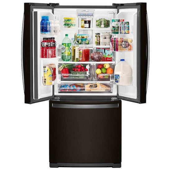 Whirlpool 30 Inch French Door Refrigerator, Black Stainless - WRF560SMHV