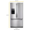 Whirlpool 36 Inch French Door Refrigerator with Exterior Ice & Water Dispenser, Fingerprint Resistant Stainless Steel - WRF757SDHZ (Ships in 7-10 Days)