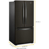 Whirlpool 33 Inch French Door Refrigerator with 22 cu. ft. Capacity, Black Stainless - WRFF5333PV