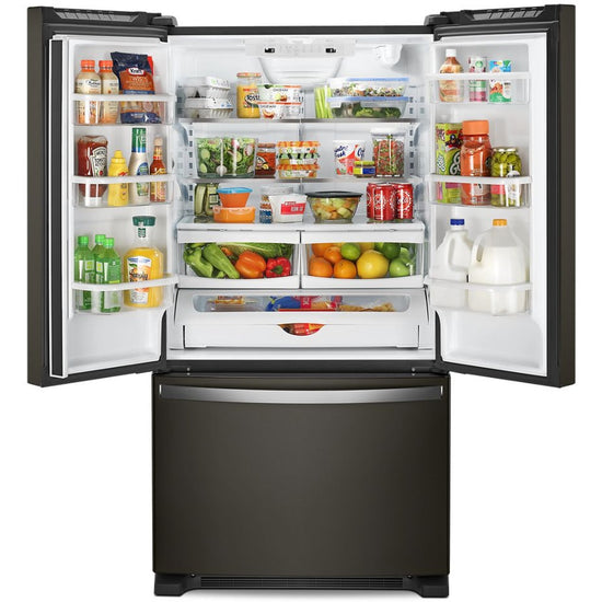 Whirlpool 33 Inch French Door Refrigerator with 22 cu. ft. Capacity, Black Stainless - WRFF5333PV