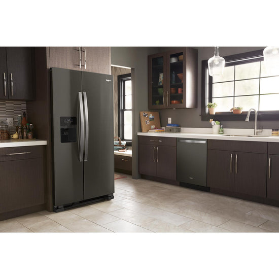 Whirlpool 33 Inch 21 Cu. Ft. Side-by-Side Refrigerator, Black Stainless - WRS321SDHV
