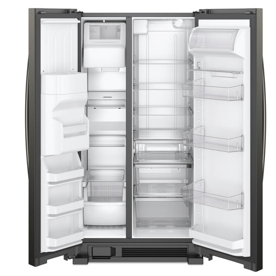 Whirlpool 33 Inch 21 Cu. Ft. Side-by-Side Refrigerator, Black Stainless - WRS321SDHV