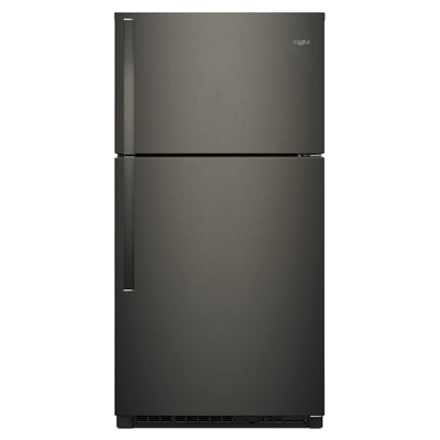 Whirlpool 33 Inch Top-Freezer Refrigerator, 21 Cu. Ft., Black Stainless - WRT541SZHV