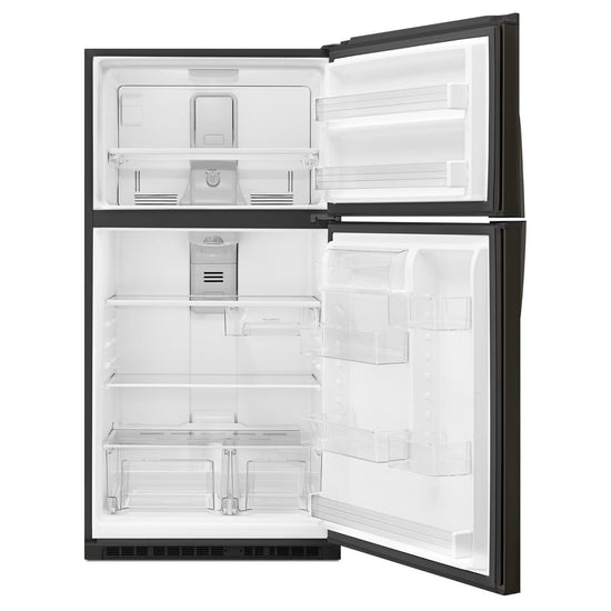 Whirlpool 33 Inch Top-Freezer Refrigerator, 21 Cu. Ft., Black Stainless - WRT541SZHV