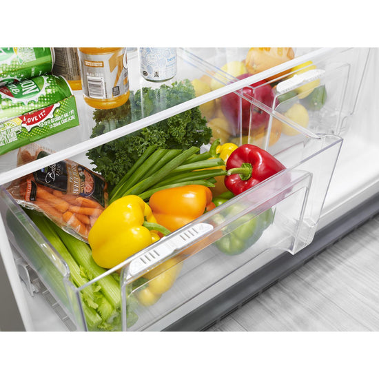 Whirlpool 33 Inch Top-Freezer Refrigerator, 21 Cu. Ft., Black Stainless - WRT541SZHV