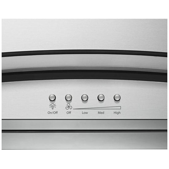 Whirlpool 36 Inch Modern Glass Wall Mount Range Hood - WVW75UC6DS