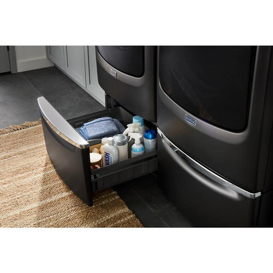 Maytag 27 Inch Laundry Pedestal with Storage Drawer, Volcano Black - XHPC155MBK