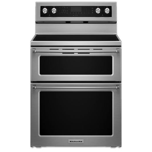 KitchenAid 30 Inch Freestanding Double Oven Electric Range - YKFED500ESS