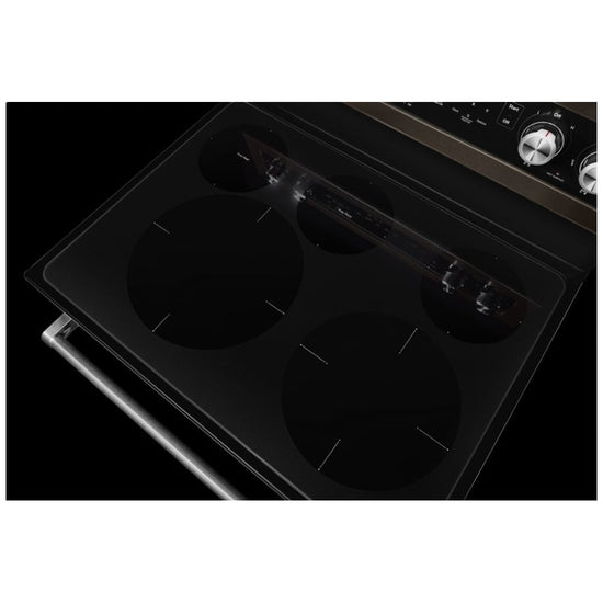 KitchenAid 6.4 Cu. Ft. Electric Range with AquaLift and Self-Clean, Black Stainless Steel - YKFEG500EBS