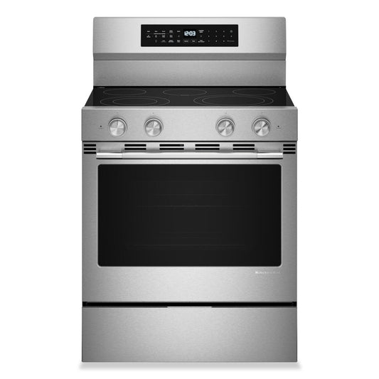 KitchenAid 30 Inch Electric Range, 5.3 cu. ft., Fingerprint Resistant Stainless Steel - YKFES530SPS