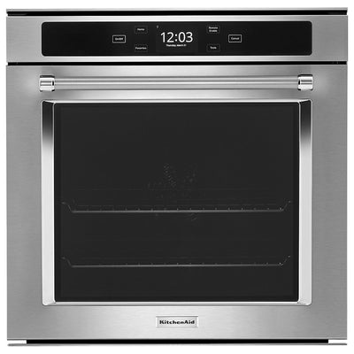KitchenAid 24 Inch Single Wall Oven with True Convection - YKOSC504PPS