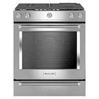 KitchenAid 30 Inch Slide-In Dual Fuel Range with Baking Drawer, Stainless Steel - YKSDB900ESS
