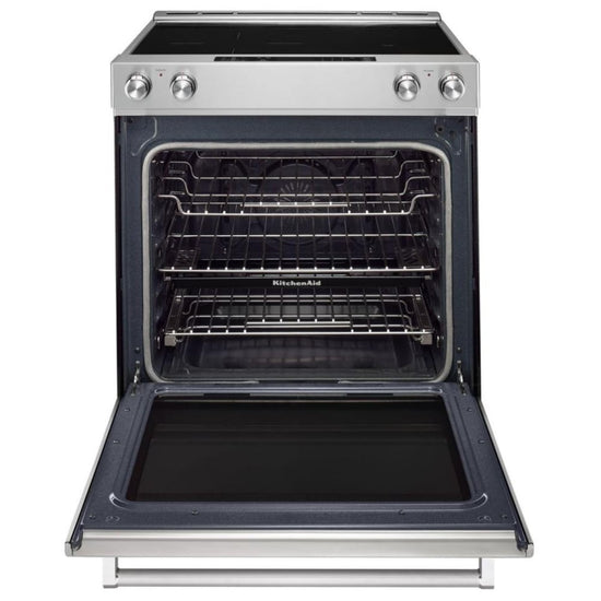 KitchenAid 30 Inch Slide-In Electric Range, Stainless Steel - YKSEB900ESS