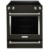 KitchenAid 30 Inch Slide-In Electric Range, Black Stainless Steel - YKSEG700EBS (Ships in 7-10 Days)