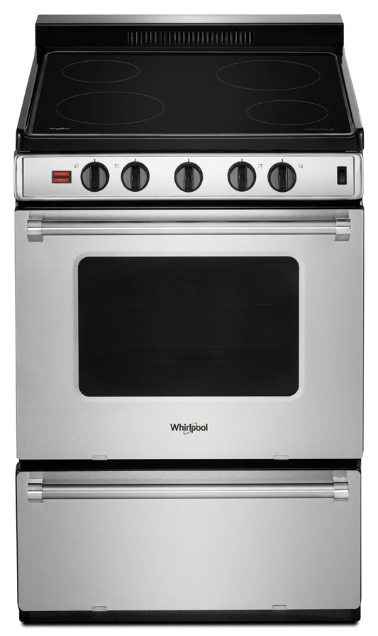 Whirlpool 24 Inch Freestanding Electric Range, Stainless Steel - YWFE50M4HS