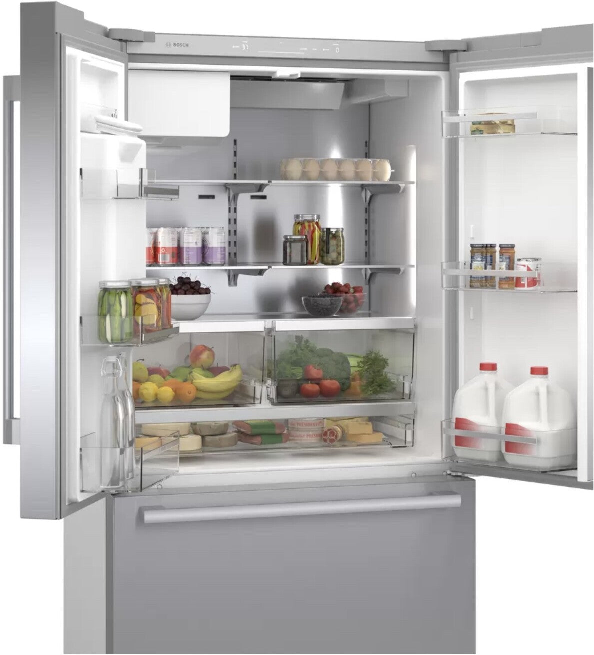 BOSCH 36 INCH FREESTANDING FRENCH DOOR SMART REFRIGERATOR WITH 26 CU. FT. CAPACITY - B36FD50SNS