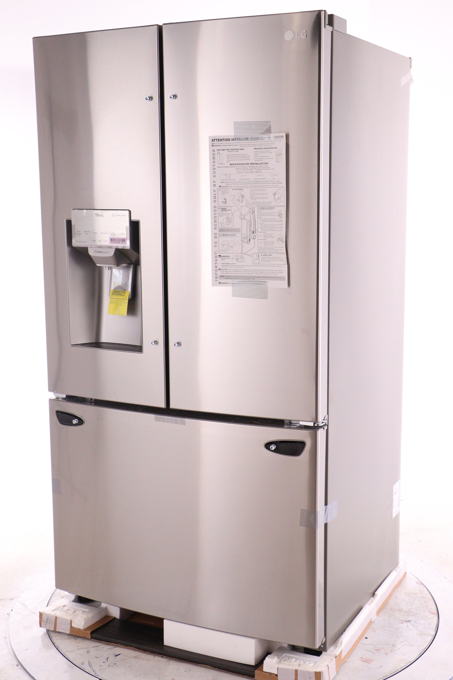 LG 36 IN. 26 CU. FT. STAINLESS-STEEL FRENCH DOOR REFRIGERATOR WITH SMUDGE-RESISTANT FINISH - LFXS26973S