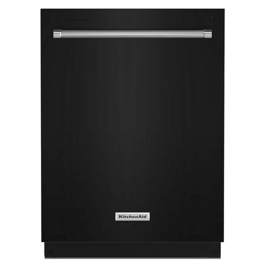 KitchenAid 24 Inch Black Top Control Dishwasher with Stainless Steel Tub - KDTE204KBL