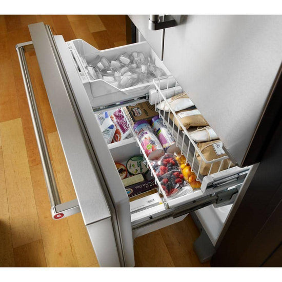 KitchenAid 36 Inch French-Door Refrigerator, 22 Cu. Ft., Black Stainless - KRFC302EBS
