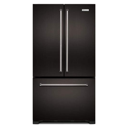 KitchenAid 36 Inch French-Door Refrigerator, 22 Cu. Ft., Black Stainless - KRFC302EBS