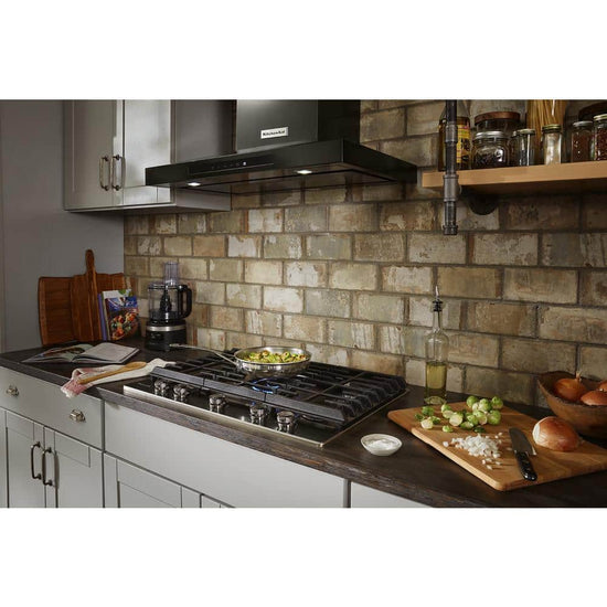 KitchenAid 30 in. 600 CFM Convertible Wall Mount Range Hood, PrintShield Black Stainless - KVWB600HBS