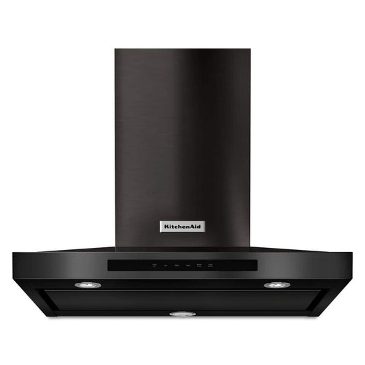 KitchenAid 30 in. 600 CFM Convertible Wall Mount Range Hood, PrintShield Black Stainless - KVWB600HBS