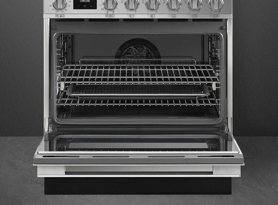 Smeg 30 Inch Dual Fuel Range, Portofino Anthracite - CPF30UGMAN