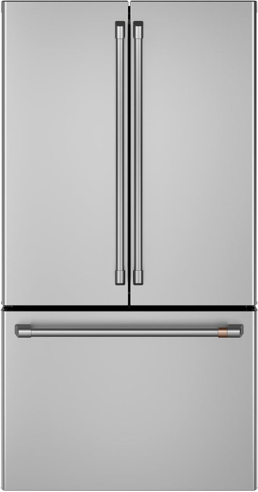 CAFE 36 INCH COUNTER DEPTH FRENCH DOOR SMART REFRIGERATOR WITH 23.1 CU. FT. CAPACITY, STAINLESS STEEL - CWE23SP2MS1