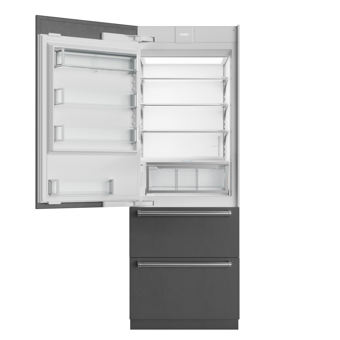 Sub-Zero 30-inch Designer Panel Ready Bottom Freezer Refrigerator with Interior Ice Maker and Water Dispenser - DET3050CIID/R