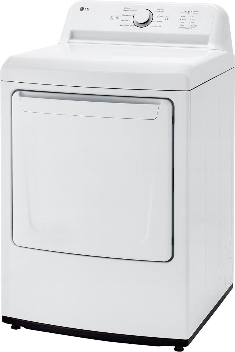 LG 27 Inch Electric Dryer with 7.3 Cu. Ft. Capacity, Sensor Dry, FlowSense Duct Clogging Indicator - DLE6100W