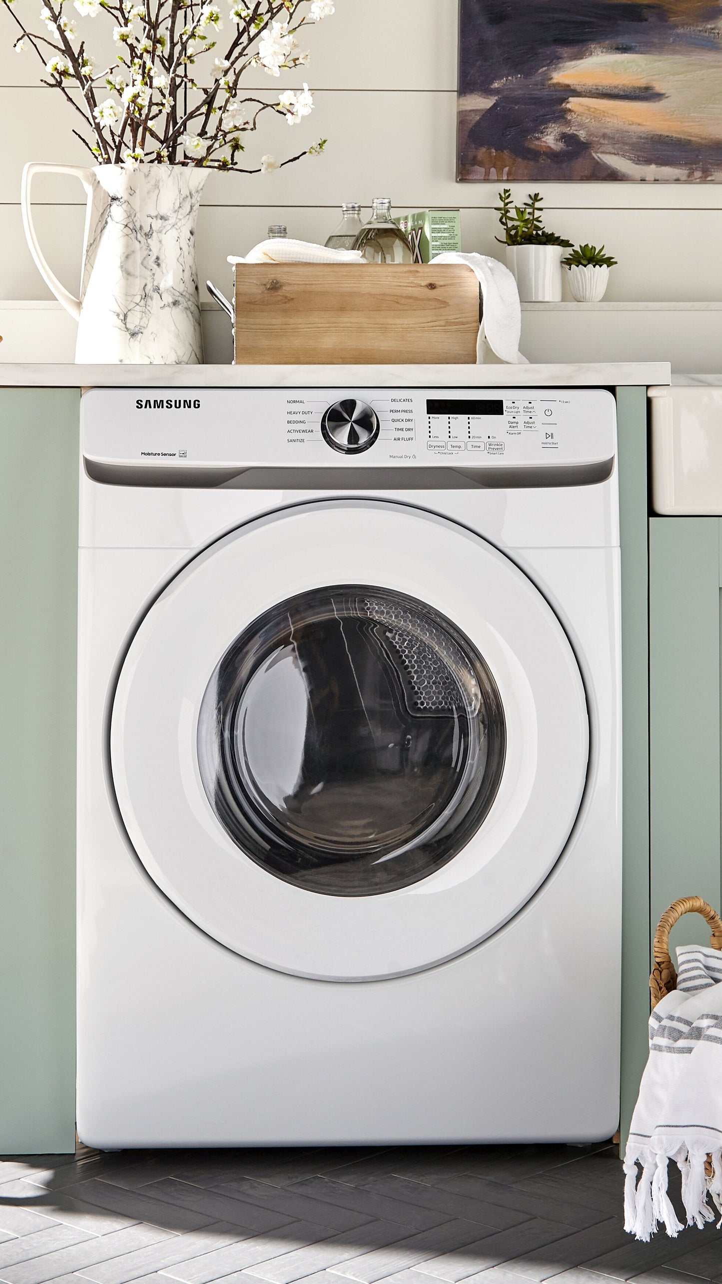 SAMSUNG 27 IN, 7.5 CU. FT. WHITE ELECTRIC DRYER WITH SMARTCARE - DVE45T6005W/AC