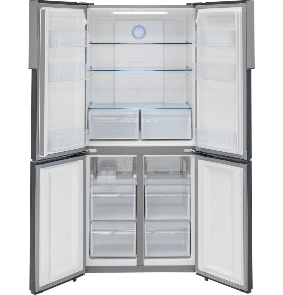 Haier Quad Door Refrigerator with LED Lighting and Quick Cool - HRQ16N3BGS